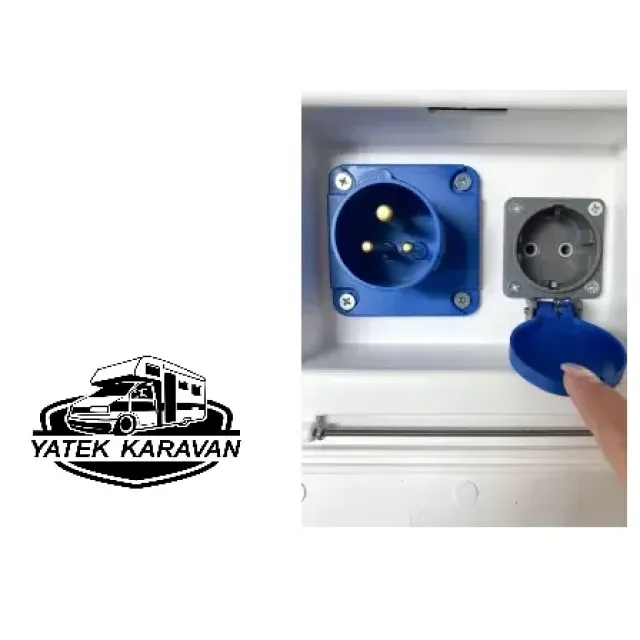 Karavan Dış Elektrik Girişi + 220 Priz Kilitli Kapak (6028a)