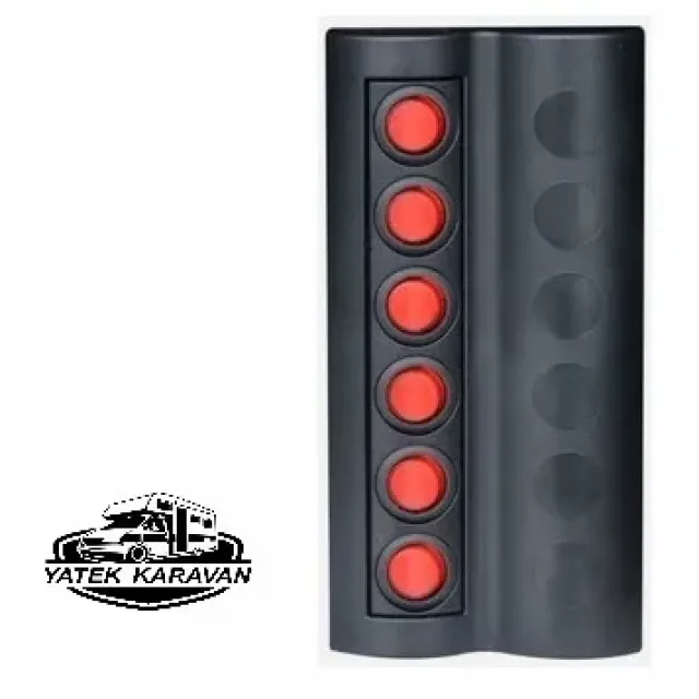 Bfy Marin Sigortalı Switch Panel 6 Lı Kırmızı Butonlu (7008)
