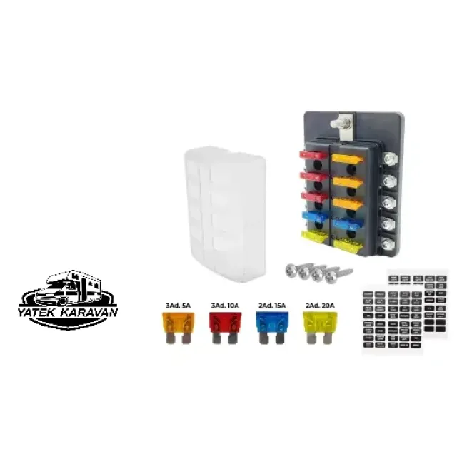 10’lu Led Işıklı Bıçak Tipi Sigorta Kutusu (7029)