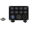 Switch Panel, 8 Anahtarlı, Voltmetre Ve Usb Şarjlı (7014)