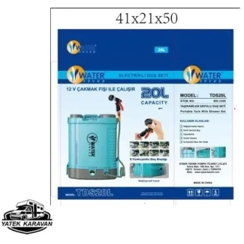 20 Lt Kapasiteli Taşınabilir Çakmaklıklı Dış Duş Seti 12 Volt (2031)