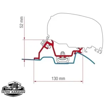 Fiamma Tente Tavan Montaj Braketi Carfter Sprinter 2006 Sonrası F-80 (23030)