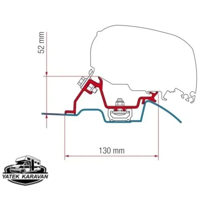 Fiamma Tente Tavan Montaj Braketi Carfter Sprinter 2006 Sonrası F-80 (23030)