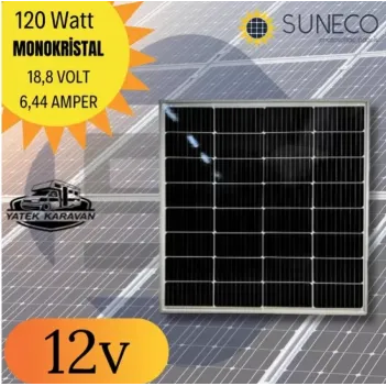 Suneco 120w  Half-cut Watt Monokristal Solar  Güneş Paneli A Sınıf 12 Volt (19001)