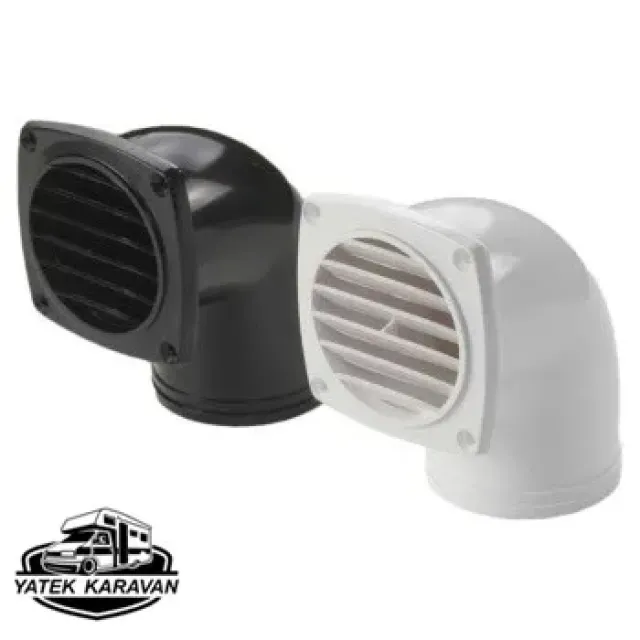 Dirsekli Menfez Plastik. Ø76mm Siyah (8011)