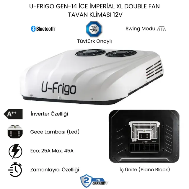 U-frıgo Gen-14 İce İmperial Tavan Kliması 12 Volt Çift Fanlı 10000 Btu (26044)