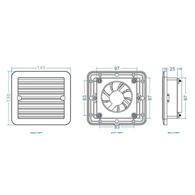 Sessiz, Havalandırma Fanı 12 V - Beyaz 14 X 12.8 X 5 Cm (8030)