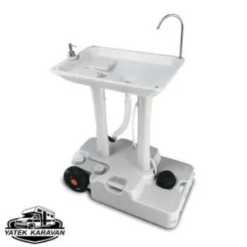 Porvaletti Tekerlekli Portatif Lavabo, 30l Temiz Su Tanklı (5011)