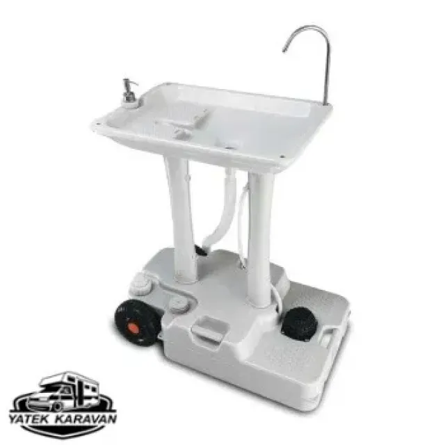 Porvaletti Tekerlekli Portatif Lavabo, 30l Temiz Su Tanklı (5011)