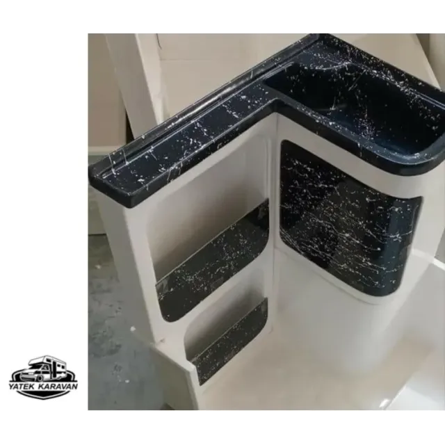 Banyo Duş Teknesi Dolap Lavabo Dahil Siyah 75 X 110 (25001s)