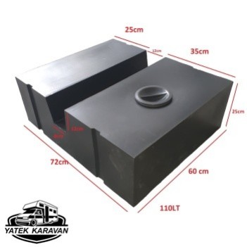 Karavan Su Deposu 110 Lt Atık Su  Siyah (32015)
