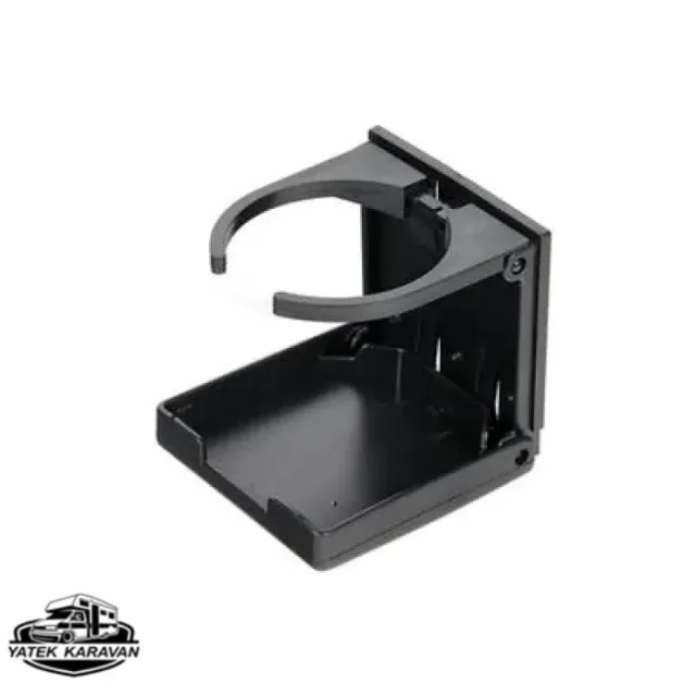 Plastik Katlanır Bardaklık, Ayarlanabilir Siyah (17008s)