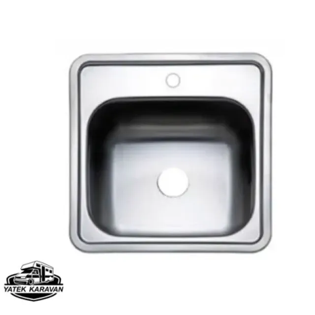 Tekne - Karavan Krom Kare Evye, Musluk Delikli 38x38 Cm (11026)