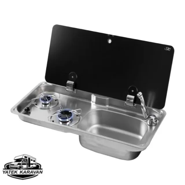 Can Fl1770 Çift Gözlü Ocak Evye Kombinasyonu Sifon Dahil Musluk Hariç (10007)