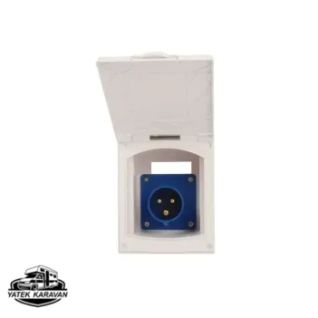 Karavan Elektrik Giriş Prizi - Beyaz Renkli / Kapaklı (16 Amper) (6026)
