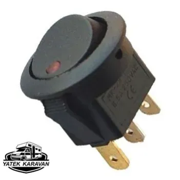 12 Volt Aç Kapa Anahtar 25 Mm (6007)