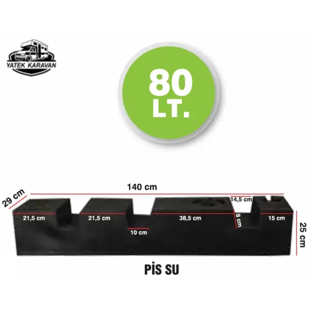 Karavan Su Deposu 80 Lt Atık Su  Siyah (32007)