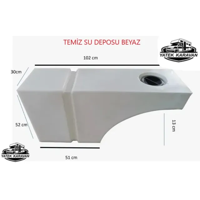 Karavan Su Deposu 100 Lt Teker Üstü Temiz Su  Beyaz (32034)