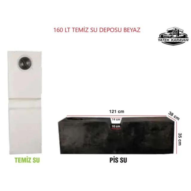 Karavan Su Deposu 160 Lt Temiz Su  Beyaz (32022)