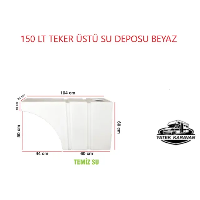 Karavan Su Deposu 150 Lt Teker Üstü Temiz Su  Beyaz (32035)