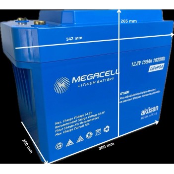 Megacell 12.8v 210ah (bluetooth) Lifepo4 Lityum Demir Fosfat Akü(abs Kasa) (19014)