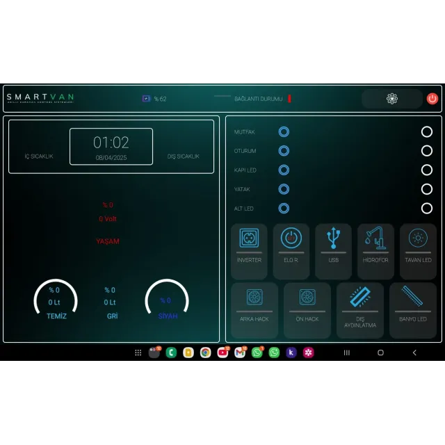 Smartvan Brand Akıllı Karavan Kontrol Sistemi 16 Kanal Tablet (13023)