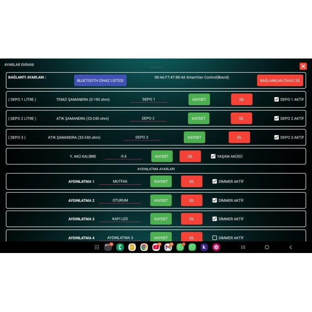 Smartvan Brand Akıllı Karavan Kontrol Sistemi 16 Kanal Tablet (13023)
