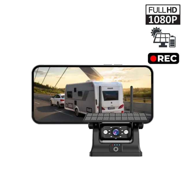 Solar Şarjlı Wireless Karavan Geri Görüş Kamerası 1080p - Premium (13016a)