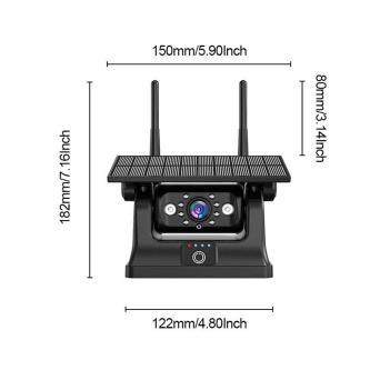 Solar Şarjlı Wireless Karavan Geri Görüş Kamerası 1080p - Premium (13016a)