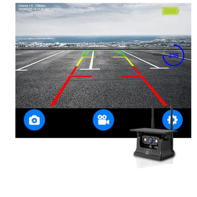 Solar Şarjlı Wireless Karavan Geri Görüş Kamerası 1080p - Premium (13016a)