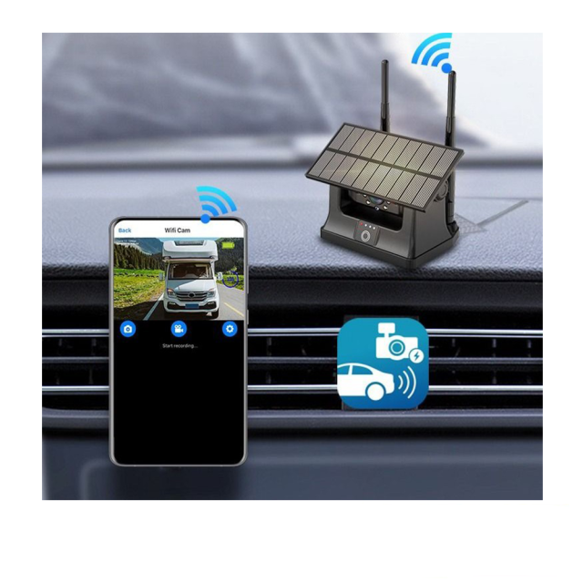 Solar Şarjlı Wireless Karavan Geri Görüş Kamerası 1080p - Premium (13016a)