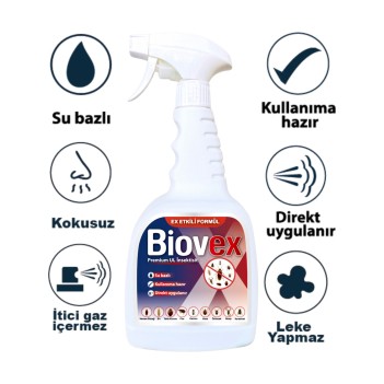 Biovex Premium Ul Haşere Ilacı Hamam Böceği, Tahta Kurusu, Karınca, Kene, Karasinek, Akrep, Bit, Pire, Örümcek 500 Ml (5040)