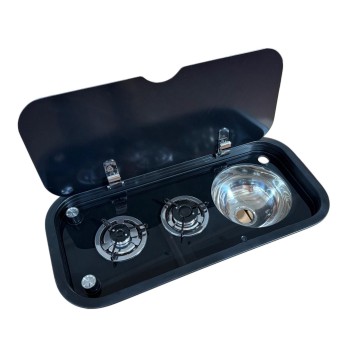 Karavan Univercal Kombinasyon İkili Ocak Evyeli  76x36.5 Cm (11017b)