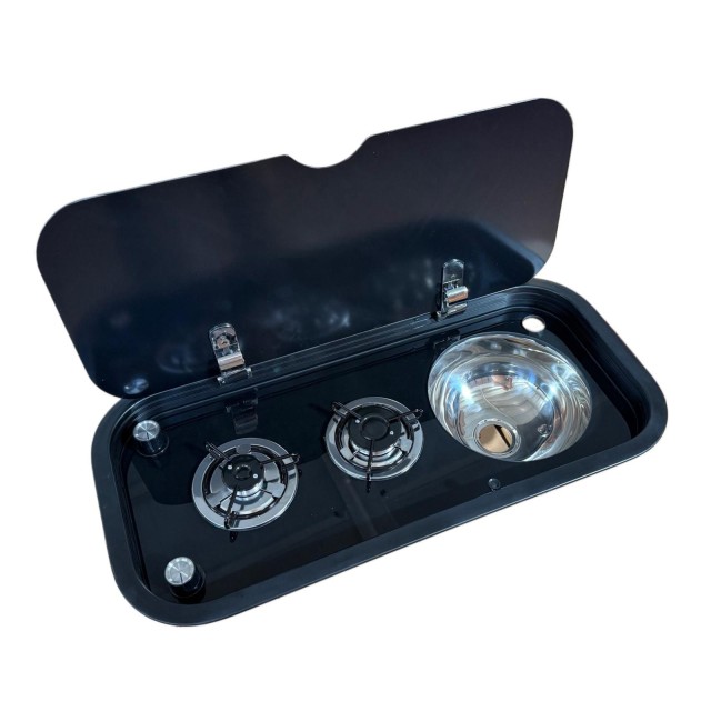 Karavan Univercal Kombinasyon İkili Ocak Evyeli  76x36.5 Cm (11017b)