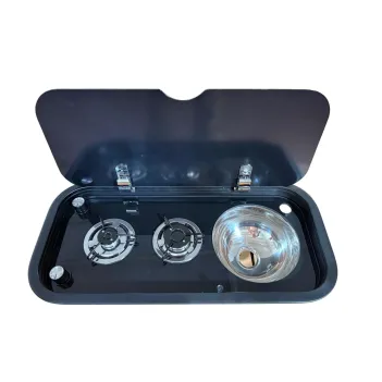 Karavan Univercal Kombinasyon İkili Ocak Evyeli  76x36.5 Cm (11017b)