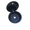 Karavan Tekne Yuvarlak Evye Cam Kapaklı Siyah 34 Cm (11015s)