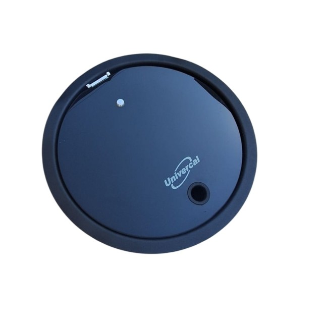 Karavan Tekne Yuvarlak Evye Cam Kapaklı Siyah 34 Cm (11015s)