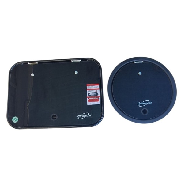 Karavan Tekne Cam Emaye Ocak + Cam Kapaklı Evye Siyah (11017a)