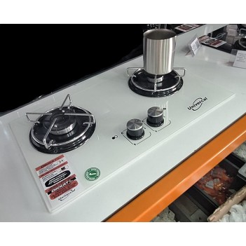 İki Gözlü Ankastre Karavan Ocağı 30 X 50 Cm Beyaz Univercal (11010b)