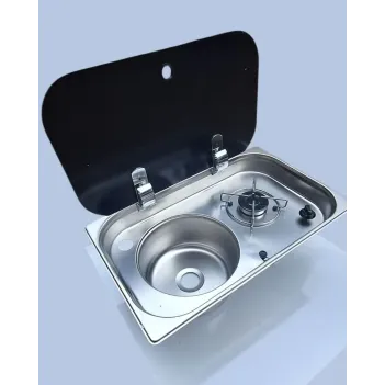 Ünivercal Tekne Tek  Gözlü Ocak Evye Cam Kapaklı Sol Evyeli (11015so)