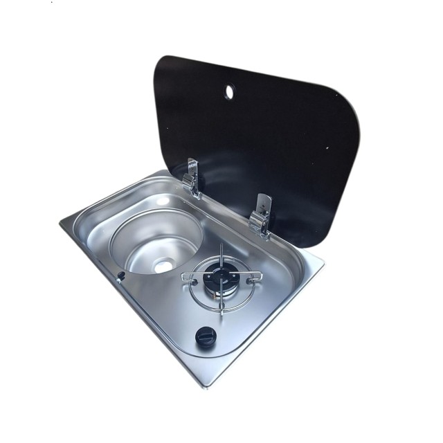 Ünivercal Tekne Tek  Gözlü Ocak Evye Cam Kapaklı Sol Evyeli (11015so)