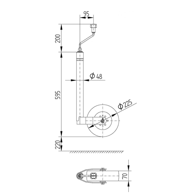Knott 150 Kg 48 Mm Krikolu Kilo Ölçerli Ön Destek Tekerleği Geniş Taban (15009b)
