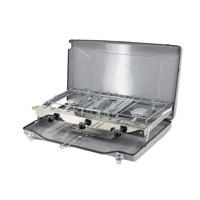 Katlanır Çift Gözlü Karavan Gazlı Ocak Ve Izgara Bbq (17n014)