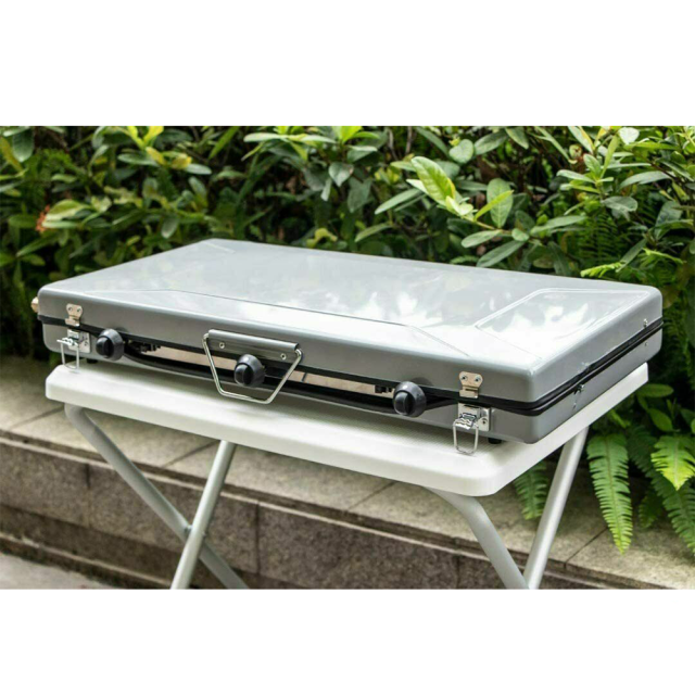 Katlanır Çift Gözlü Karavan Gazlı Ocak Ve Izgara Bbq (17n014)