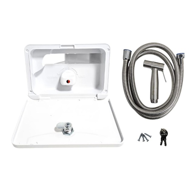 Revex Sıcak Soğuk Dış Duş Kilitli Takım Beyaz (2017b)