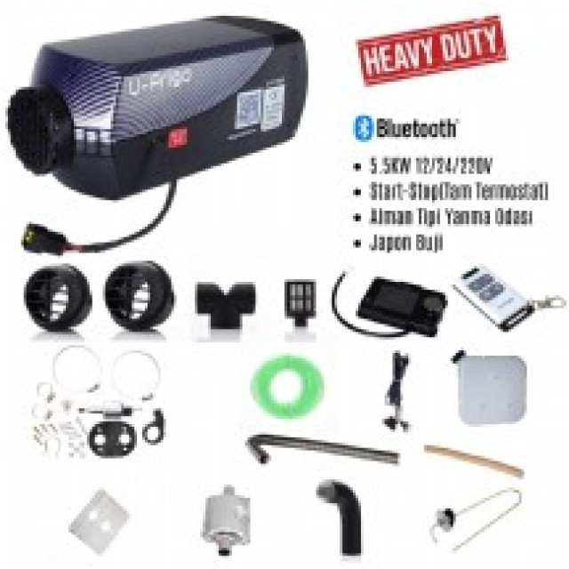 U-frigo 5.5kw 12v-24v Webasto Muadili Dizel Isıtıcı Start-stop Bluetooth Heavy Duty Serisi
