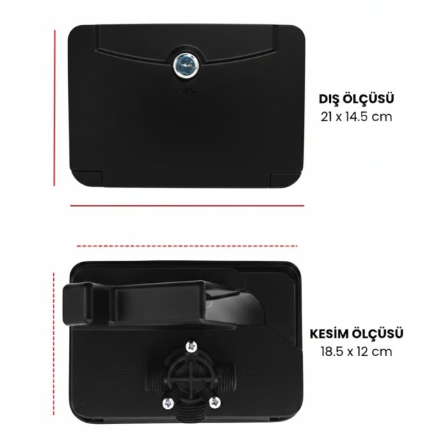 Sıcak Soğuk Dış Duş Kilitli Takım Siyah 2017s