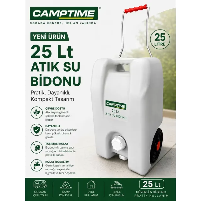 25 Lt Atık Su Tankı Tekerlekli