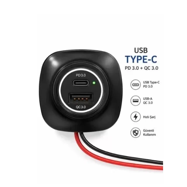 Camp Power  Usb  Tip-c Karavan Marin Hızlı Şarj Priz
