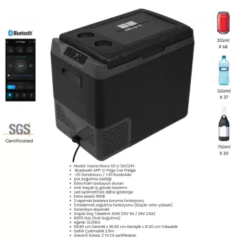U-frigo Oto Buzdolabı Vesna Mono 50lt 12v/24v